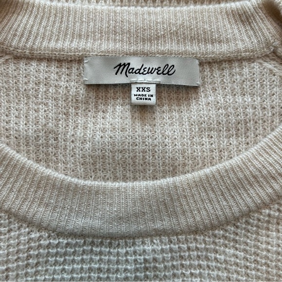 Madewell Wafflestitch Wool Blend Cream Pullover Sweater XXS - Picture 5 of 13